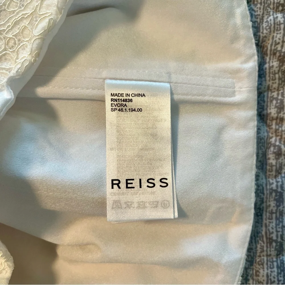 Reiss Evora Bardot Lace Off Shoulder Crop Top White NWT Size 8 Bridal - Picture 9 of 11